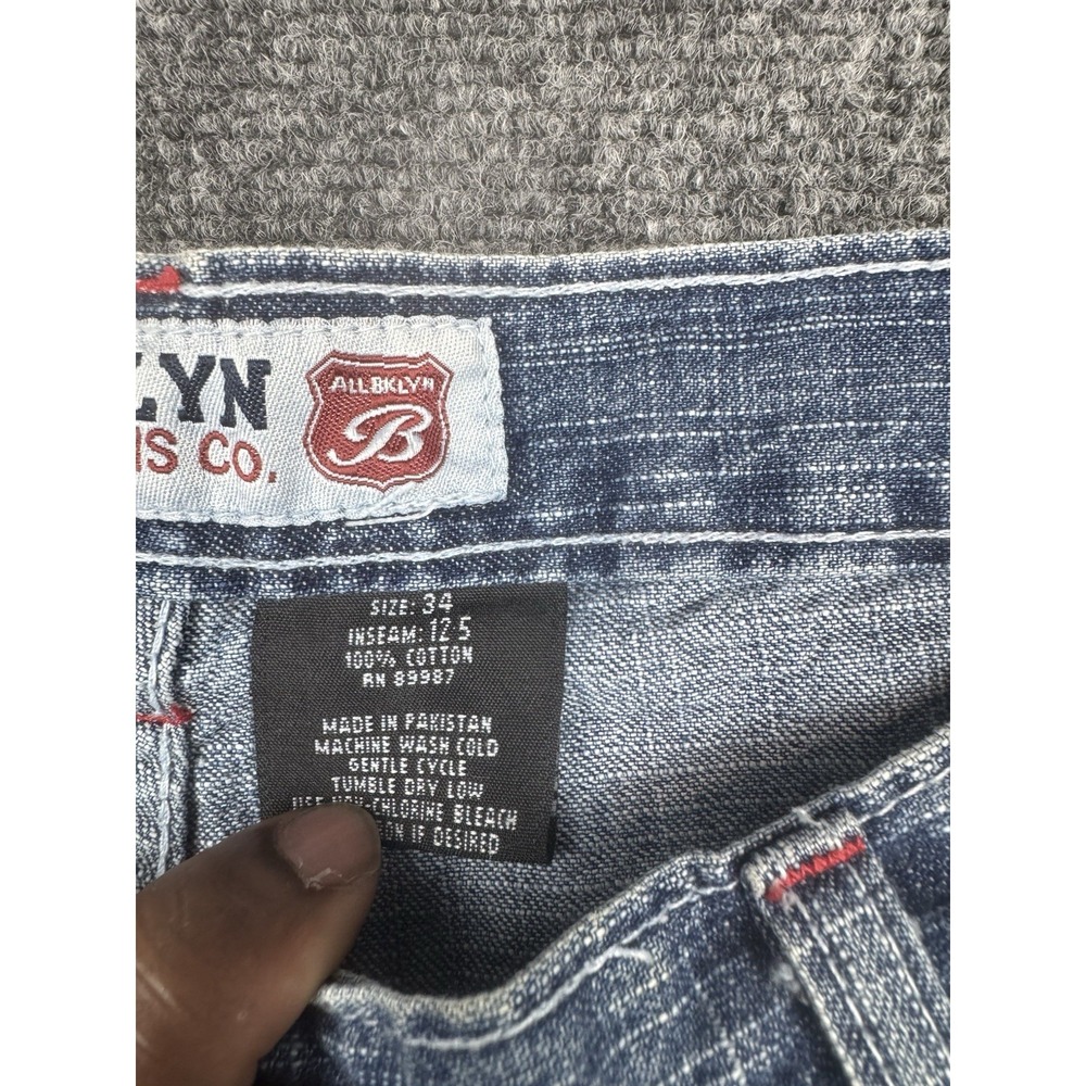 Y2K Brooklyn Xpress Mens Size 34x 12.5" Denim Short Wide Leg Baggy Streetwear - Picture 3 of 10